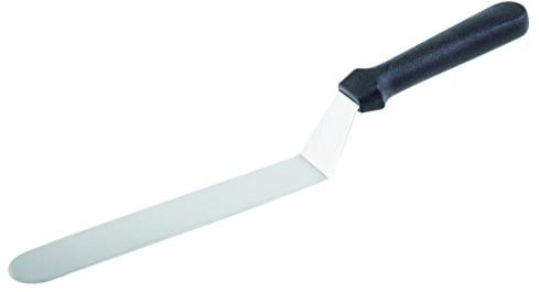 APS Winkelpalette BLUE - Profi-Streichmesser/Glasurmesser mit flexibler Edelstahl-Klinge und schwarzem Kunststoff-Griff, Klingenmaß 24 x 4 cm, Gesamtlänge 36 cm, 88937