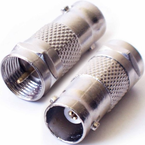 QTY 2 - F Type Connector Male To BNC Female Adapter - RF Coaxial Converter CCTV