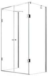 U Duschkabine Dusche Duschtrennwand Ares U-Kabine Pendeltür 90x75x200cm - 8mm - mit Duschtasse + Siphon