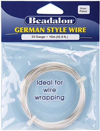 Beadalon German Style Wire-Silver Round - 22 Gauge, 32.8'