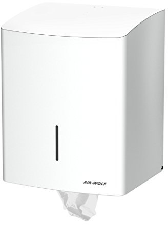 AIR-WOLF Rollenhandtuchspender, Edelstahl weiß beschichtet, Serie Alpha