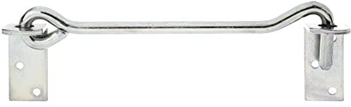 Alberts 209209 Sturmhaken | mit Winkelplatten oder Ösen auf Platten | galvanisch verzinkt, dickschichtpassiviert | Länge 200 mm | Haken-Ø 8 mm