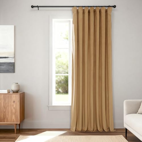HPD Half Price Drapes Signature Thermal Blackout Curtains Velvet Living Room 108 Long 1 Panel Insulated Blackout Curtains for Bedroom Window Curtains 40 W x 42 L