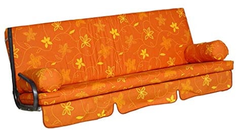 Angerer Freizeitmöbel GmbH Hollywoodschaukel Auflage Trend - passend für viele 3-Sitzer Hollywoodschaukeln - Schaukelauflage Made in Germany (Terra-Creme geblümt)