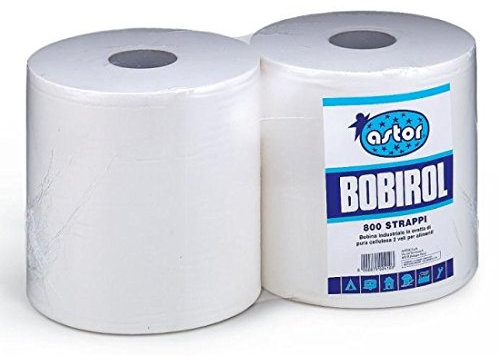 Lot de 2 rouleaux de papier 800 feuilles de papier ouate de pure cellulose à deux plis pour usage professionnel qualité extra maxi 36 cm x 26 cm Cellulose 1600 feuilles