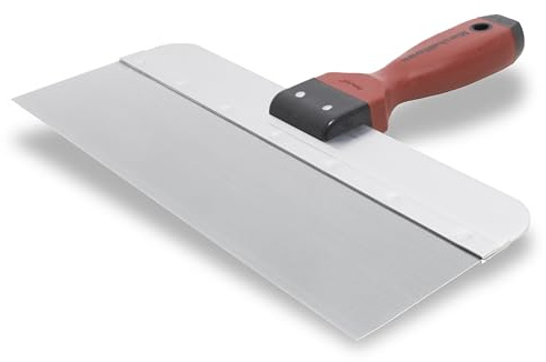 Marshalltown Flächenspachtel mit DuraSoft Griff aus Edelstahl, Werkzeug für Trockenbauer und Maler, Maße des Spachtels: 406x76 mm 3516SD silber