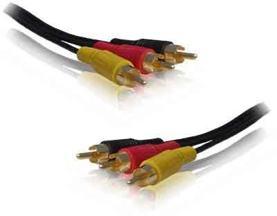 Aptii Triple 3x RCA Cable Gold Phono Audio Video Lead 1.2 m