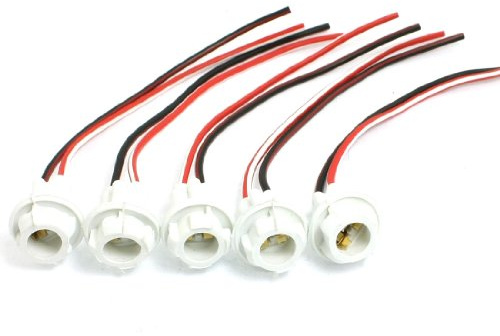 sourcing map Lot de 5 Lampe Ampoule W5W T10 Douille pour raccord de fil