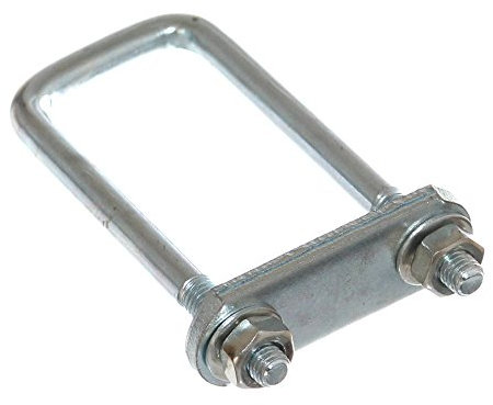 2x U-Bügel 120mm mit Gegenplatte Zurrbügel Bügelschraube M10 verzinkt Gewindebügel Öse Zurröse Bügelschelle Dachträger Befestigung Neu Old-Harvest (120x43mm)