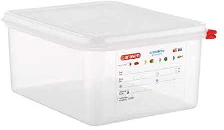 Araven Food Containers - GN 1/2 10Ltr with Lids (Pack 4)