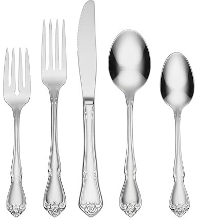 Oneida True Rose Besteck-Set, 20 Stück, Metallic