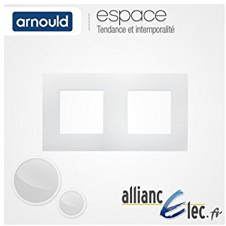 Arnould - Plaque Blanc Lumière 2 Postes Double Horizntale Ou Vertical Entraxe 71mm Arnould Espace