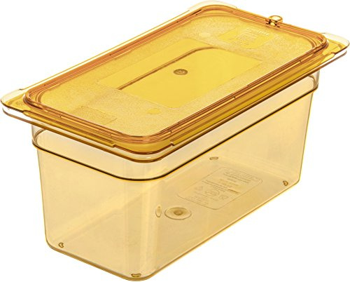 Carlisle FoodService Products High Heat Food Pan, 1/3 Size Food Storage Container for Serving Hot or Cold Food, 5.7 Qt, 1 Count, Amber