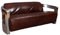 Design-Clubsofa Mars 3 Sitzer Chrom und Vintage-Leder Vintage Cigar (Dunkelbraun) Echtleder Sofa