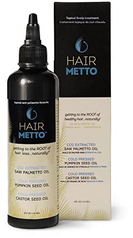 HAIRMETTO® Topical Saw Palmetto Oil, CO2 Extract, with Pumpkin Seed, Rosemary and Castor Oil for Hair Loss, Soothes Dry Scalp, Strengthens Roots, Lavender and Cedarwood Scent, 4oz Bottle