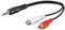 Câble Adaptateur Audio 3.5mm, Prise Mâle vers Prise Femelle Cinch Stéréo, Noir, 0.2m Longueur de Câble