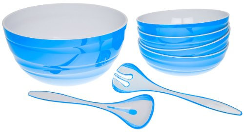 Genius 26090 Salat-Schüssel-Set 7-teilig, blau