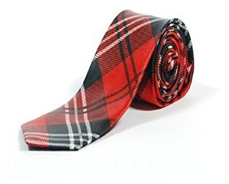 Funky Cravate Fine In Tartan Or Cravate À Carreaux Modèle Couleurs inclus Rouge, Rose, Vert Grande Plus - Tartan Rouge, One size