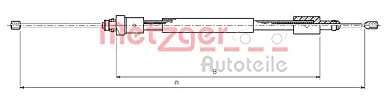 Seilzug Feststellbremse hinten links METZGER passend für CITROEN BERLINGO