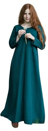 Burgschneider - Unterkleid Freya - Grün (L, für Damen & Herren, Baumwolle) Historisch - Early Medieval, Viking