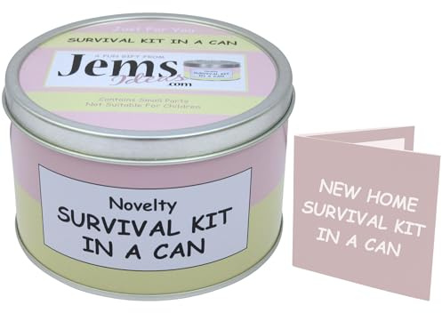 Scherzartikel Überlebensausrüstung „Survival Kit In A Can“, humorvolles Geschenk, Einweihungsgeschenk zum neuen Haus, Wohnung, Geschenk und Karte in e...