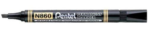 Pentel Pack of 3 Permanent Markers N860, Chisel Tip, Black