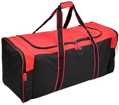 Jetstream 36 Inch Heavy Duty Waterproof 3-Pocket Hockey Bag Red