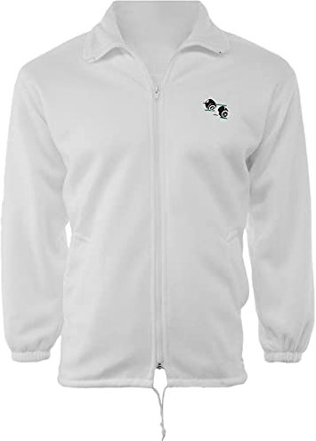 HS New Unisex to Fit Lawn Bowls Bowlswear Bowling Bowls Polar Fleece Jacket with Bowls Logo Bowling Jackets Lined Fleece (XL, White)