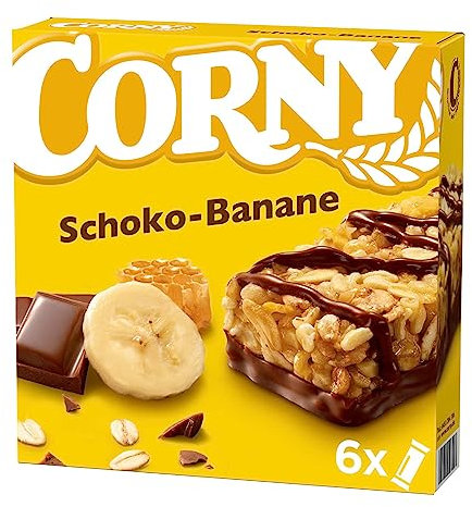 CORNY Schoko-Banane, Müsliriegel, 150g Schachtel mit 6 Riegeln