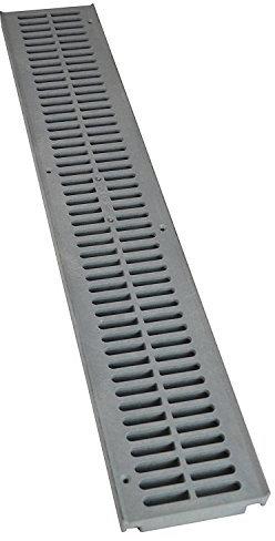 NDS 241-1 Spee-D® Grille de vidange en Plastique, 11,4 cm de Large x 6,1 m de Long, pour allées, terrasses, piscines et Zones commerciales, Gris