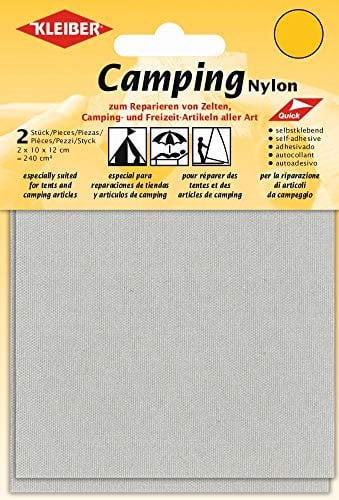 Kleiber + Co.GmbH Camping-Nylon-selbstklebend, Hellgrau, ca. 10 cm x 12 cm