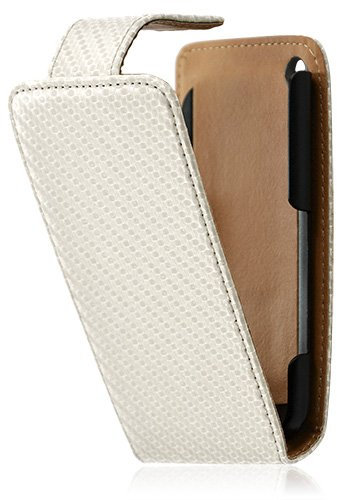 Housse coque étui gaufré pour Apple iphone 3G / 3GS couleur blanc nacré + Film protecteur
