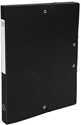 Exacompta 59681E 8er Pack Sammelbox OPAK 25mm mit Gummizug aus blickdichtem Kunststoff für DIN A4 Archivbox Heftbox Zeichenbox Sammelmappe schwarz