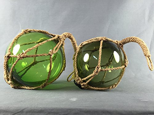 Fischerkugel grün ca 17cm im Tauwerk Netz