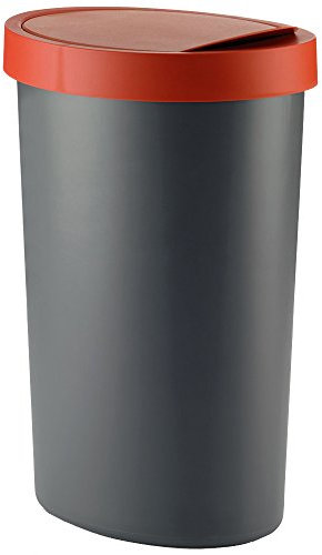 Kela Abfalleimer Coletta aus Kunststoff in grau/terrakotta, Plastik, Grey/Terracotta, 27 x 20.5 x 51 cm