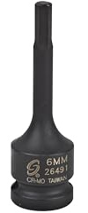 SUNEX TOOLS 26491 1/2-Inch Drive 6-mm Hex Impact Socket