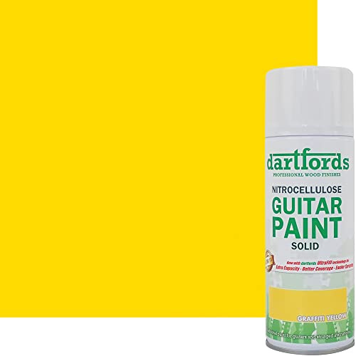 dartfords Graffiti Yellow Nitrocellulose Guitar Paint 400ml Aerosol