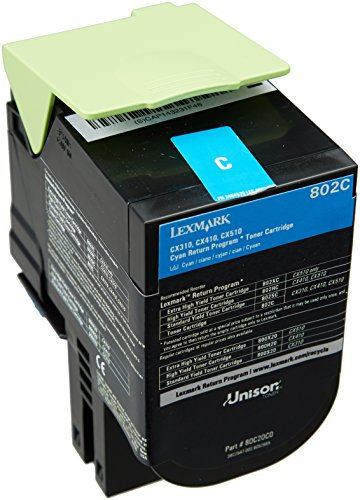 Lexmark 80C20C0 Return Program Toner Cartridge, cyan One size