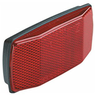 Gepäckträgerrückstrahler b&m mit Bohrung 50/80 mm, schwarz/rot (1 Stück)