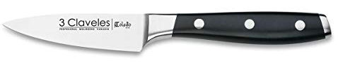 3 Claveles - Cuchillo de Verduras Forjado, Pulido Mate, Acero Inoxidable, línea Toledo - (9cm - 3,5)