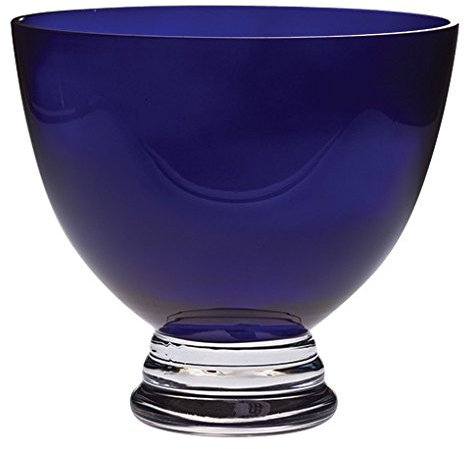 Majestic Gifts Handmade Cobalt Lead Free Crystal Footed Bowl, Medium, Cobalt