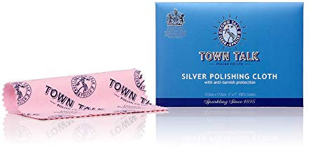 Town Talk Lot de 2 chiffons de polissage anti-ternissement pour argent 13 x 18 cm