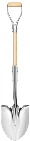 Truper 33127 Tru PRO Ceremonial Pala, cromata Lucida con Maniglia a D in Acciaio/Legno, 68,6 cm