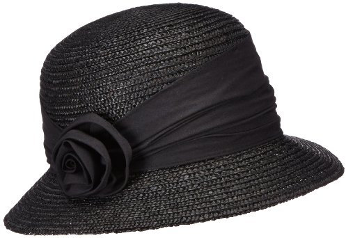Seeberger Damen Damenstrohhut Sonnenhut, Schwarz (schwarz 10), Medium (Herstellergröße: Orig)