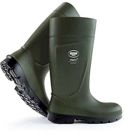 Botas de Seguridad para Hombres, Puntera de Acero y Suela de Seguridad para la Agricultura, Ligeras, de Gran Comodidad, Antideslizante, Resistente al Productos de Limpieza, Verde, EU 42