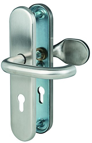Alpertec Schutzbeschlag Toronto -LS Edelstahlsatiniert Knopf/Drücker PZ für Wohnungseingangstüren Drückergarnitur Türdrücker Türbeschläge, 72 mm, 28820500B