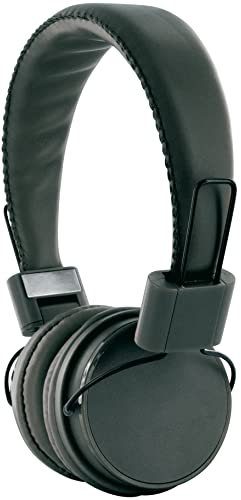 Schwaiger GmbH -KH510S 513- Bügelkopfhörer mit abnehmbarem Klinkenkabel/On-Ear-Kopfhörer mit AUX/ 3,5 mm Klinkenanschluss/integriertes Kabelmikrofon/schwarz 155 cm x 220 cm