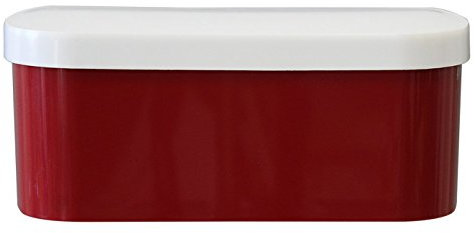 KalaMitica Magnetischer Topf mit Deckel für Wandaufbewahrung, Form Kasten, Farbe dunkelrot, Breite 22 cm; 64110-201-006