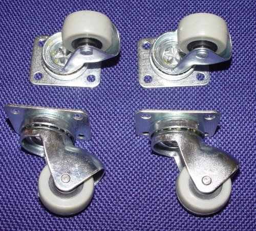 4 Kleine Möbelrollen für Parkett, Laminat Ø 30mm Platte