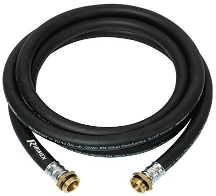 Ribimex Tubo Gasolio in Gomma, 2 m, Diametro 20 mm con Raccordi in Ottone Pressati da 1, Resistente, Sicuro e Facile da Installare - PRKA102GOM
